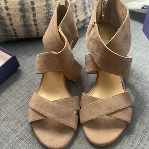 Stuart Weitzman Haze Suede Heeled Sandals - 7.5